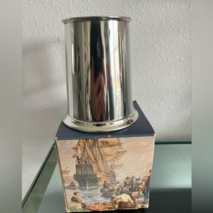 Leonard Sheffield English pewter, tankered set of three new in the box set of 3